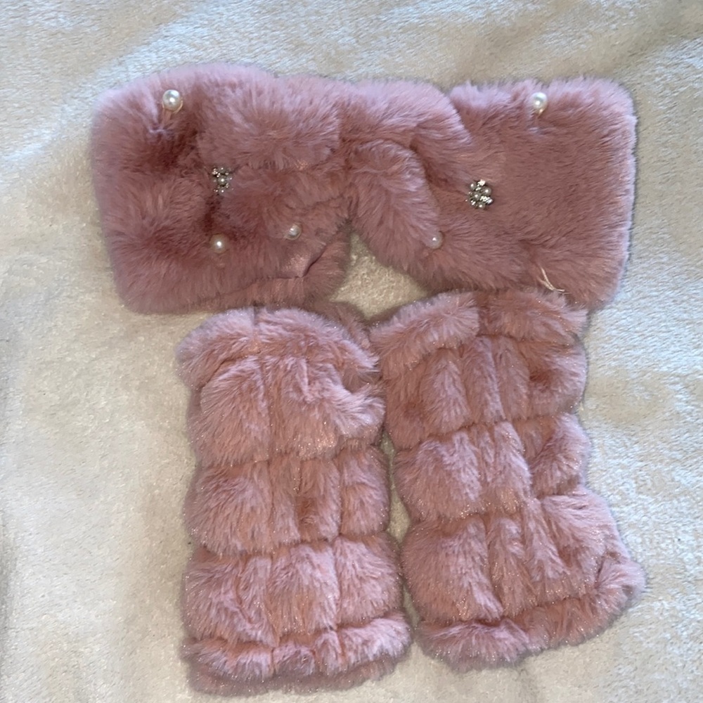 Pink Gloves & Headband Set